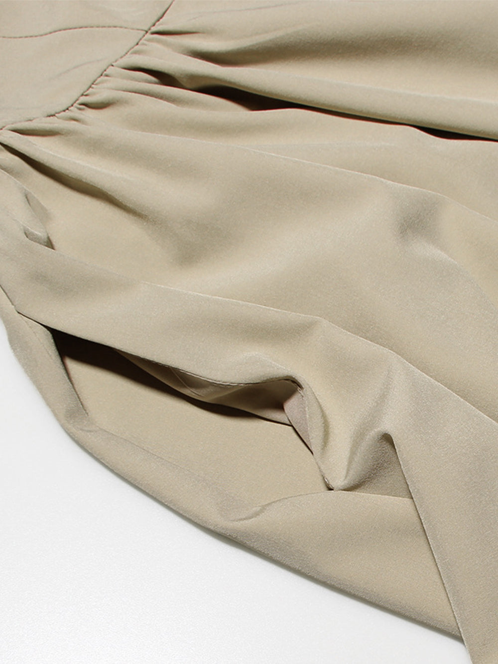 Beige-sling Midi Dress