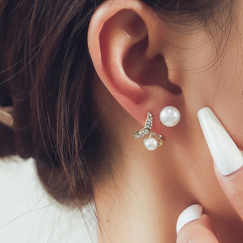 Daily Patchwork Pearl Rhinestone Earrings