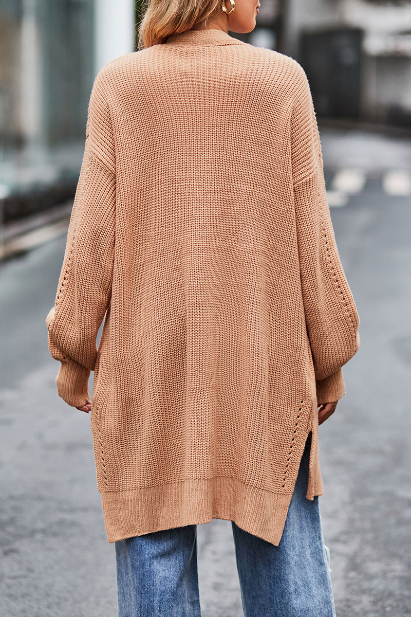 Street Pocket Cardigan Collar Tops