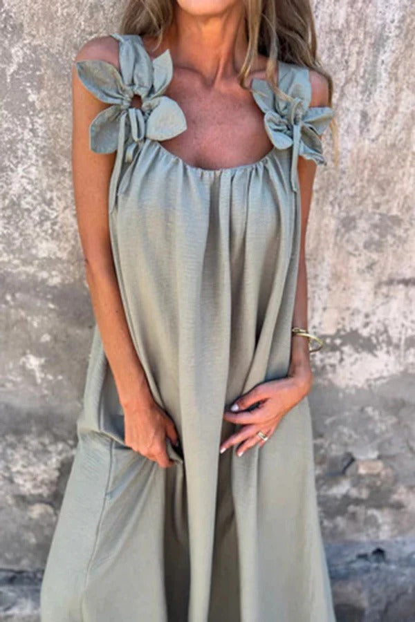 Embellished Sleeveless Loose Maxi Dress