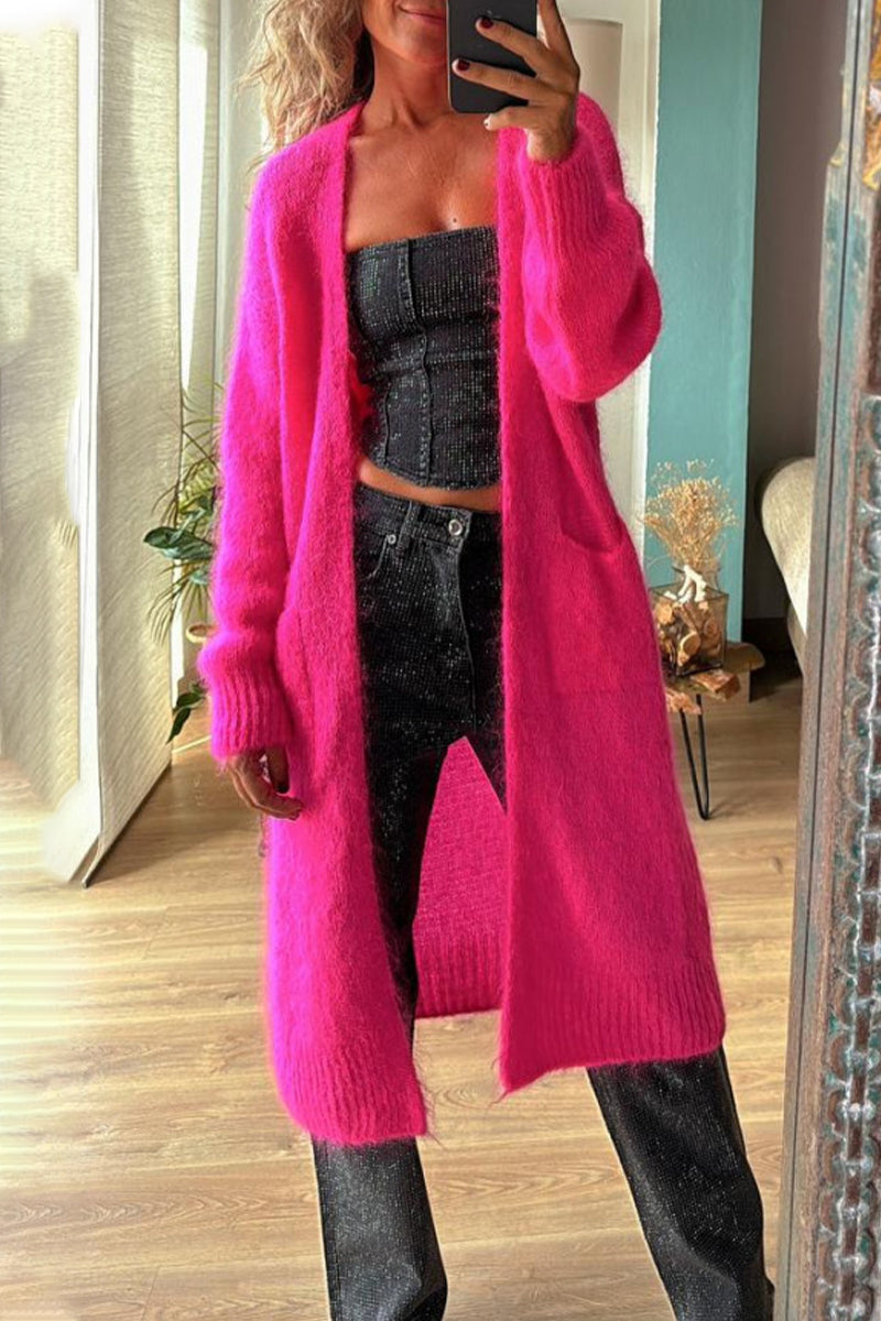 Color Cardigan Collar Outerwear