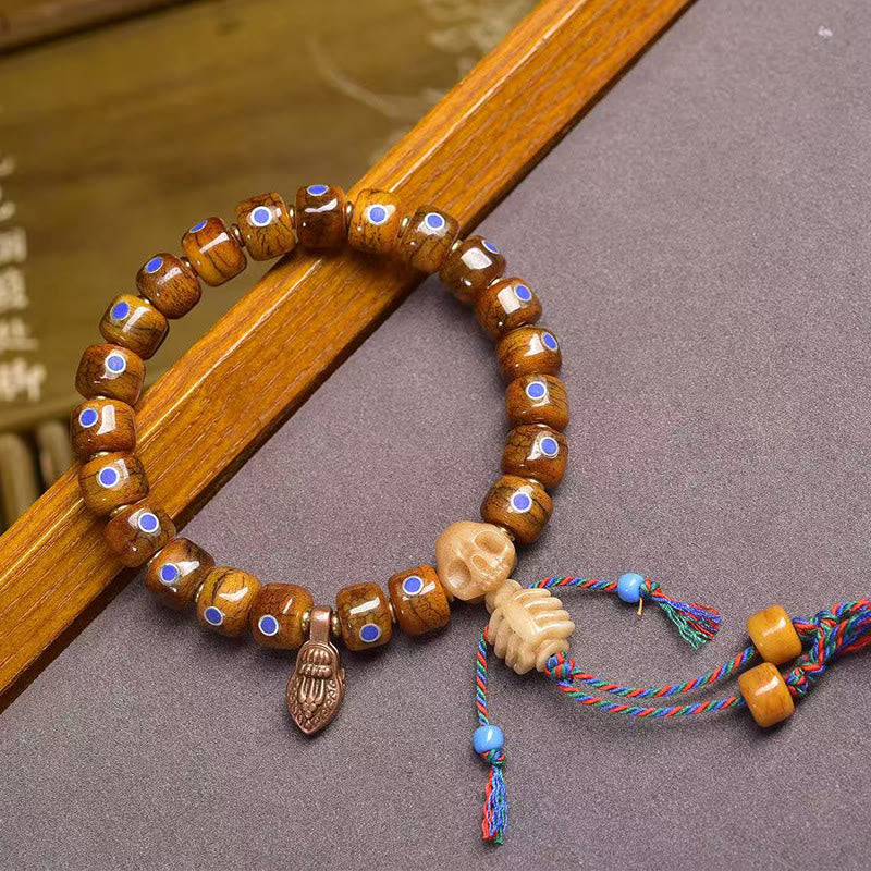 Buddha Stones Tibetan Bone Beads the Lord of the Corpse Forest Keep Away Evil Spirits Bracelet