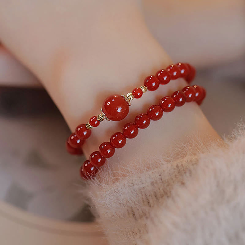 Buddha Stones Double Wrap Red Agate Beaded Self-acceptance Confidence Bracelet