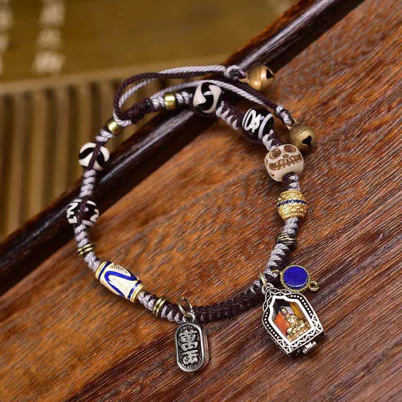 Buddha Stones Copper Buddha Braided Rope Compassion Bracelet