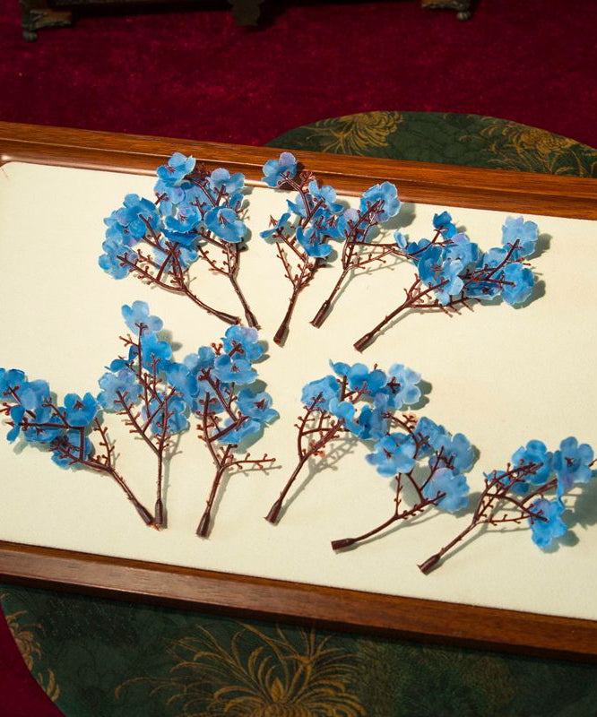 Chinese Style Blue Alloy Acrylic Hairpin Suit