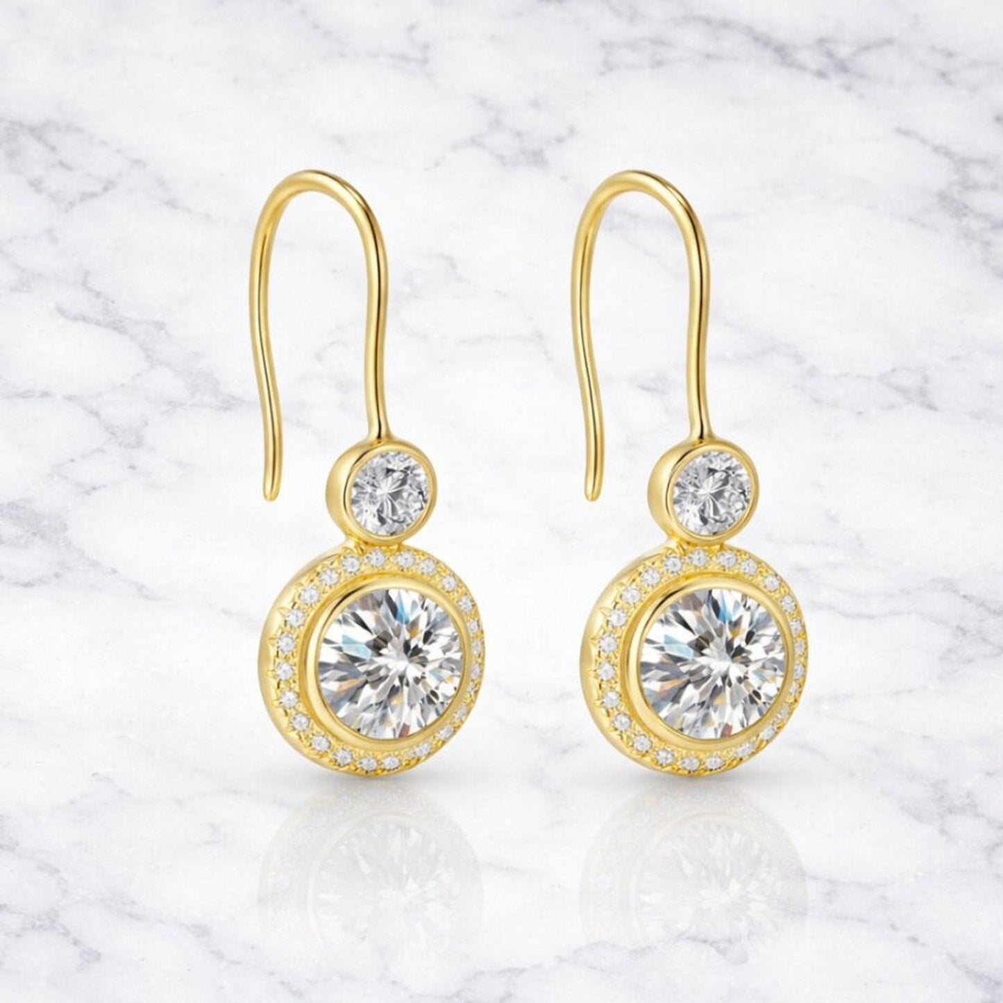 "lenley" 1.3 Carat Lab Diamond Gold Earrings