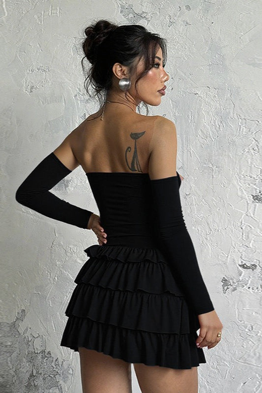 Long Sleeve Off Shoulder Mini Dress