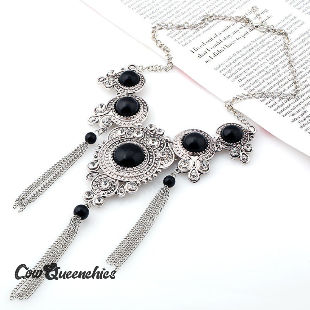 Turquoise Chain Tassel Necklace