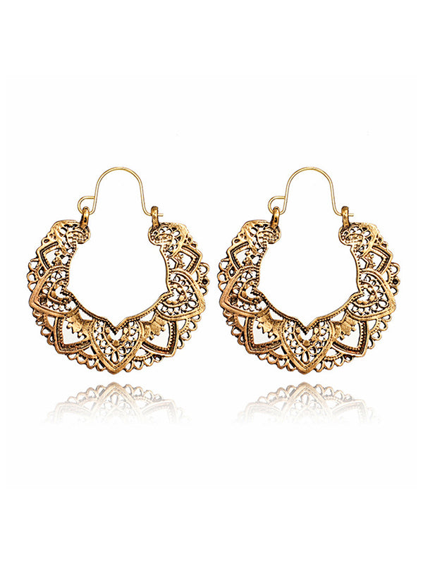 Alloy Hollow Flower Earrings