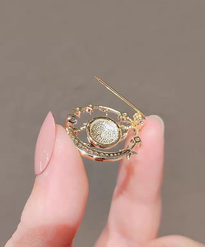 Blue Alloy Zircon Cosmic Planet Brooch