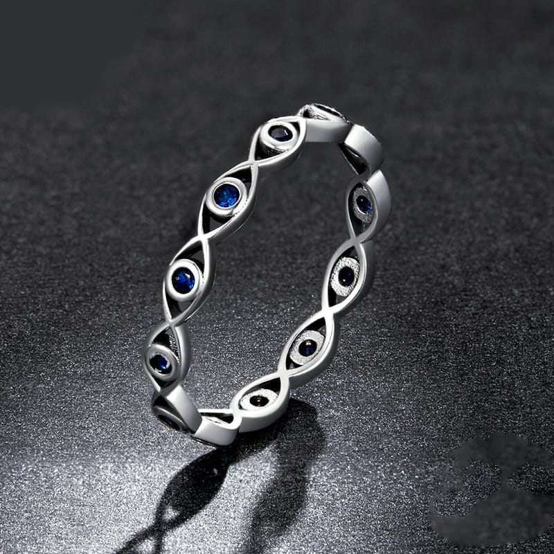 Spade & Heart Crystal Silver Ring