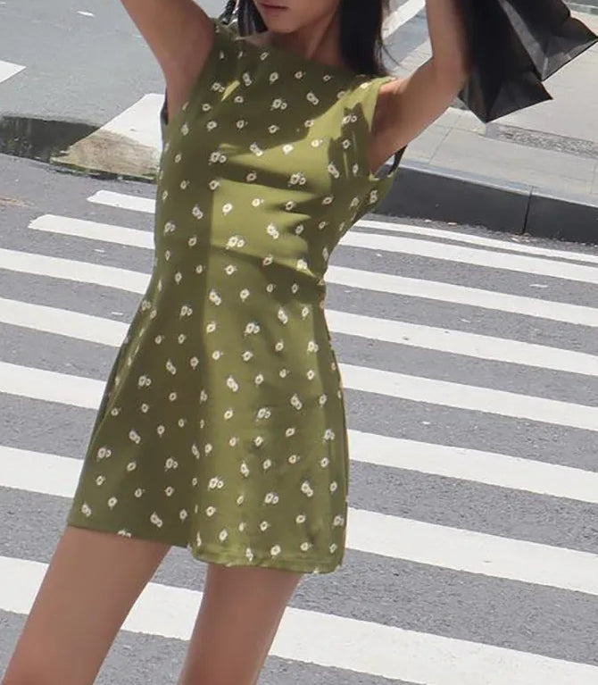 Sleeveless Slim Backless Mini Dress