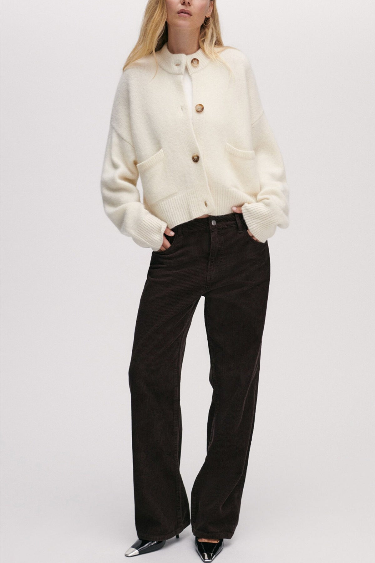 Crew Neck Loose Cardigan