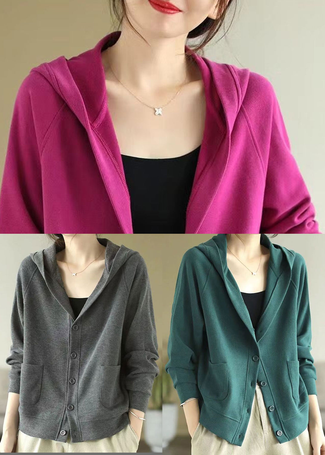 Rose Hooded Cotton Coats Spring Tj018