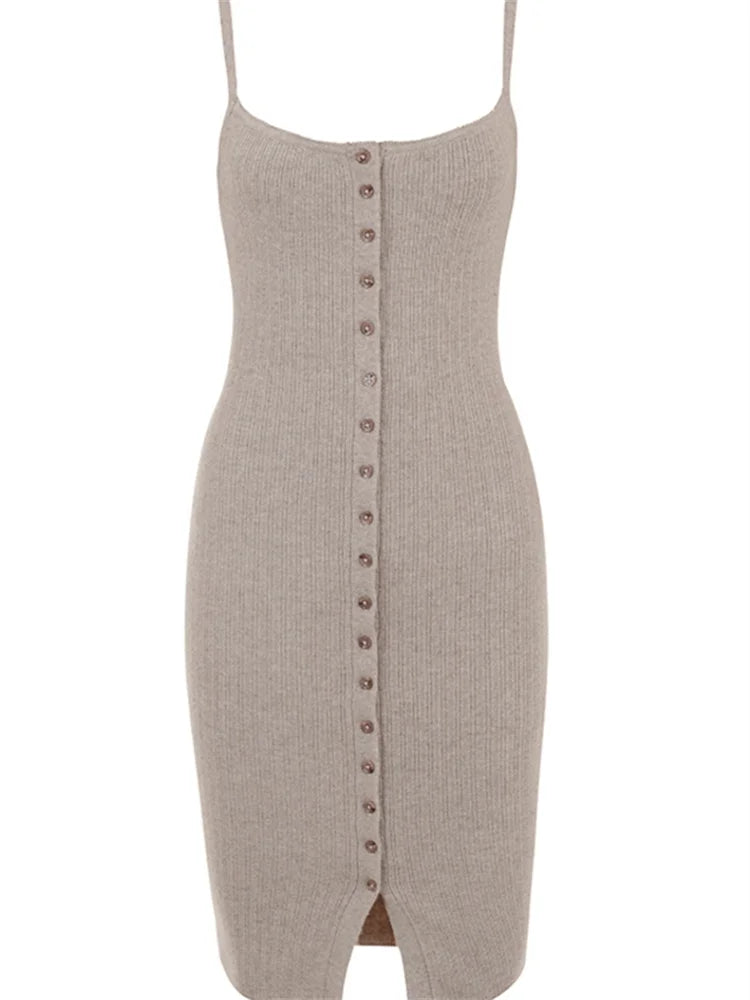 Tylish Knitted Low Cut Pencil Mini Dresses