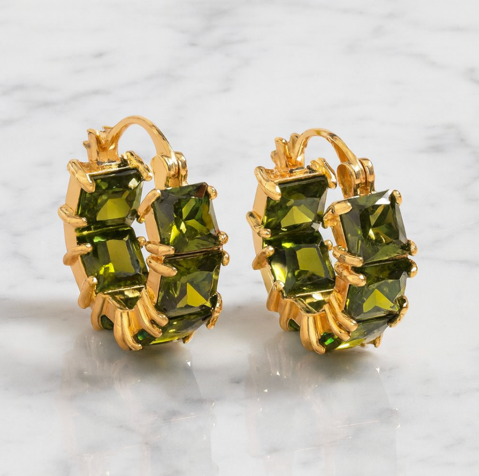 “dutchess” Princess Cut Bling Hoops