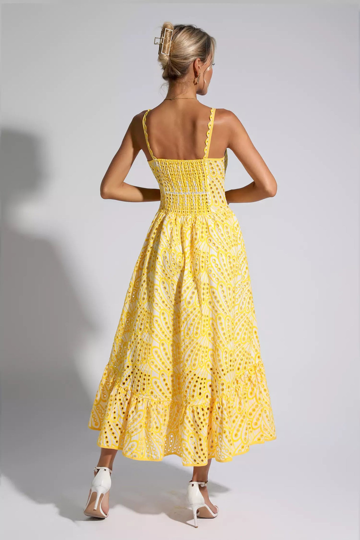 Michelle Printed Maxi Dress-yellow