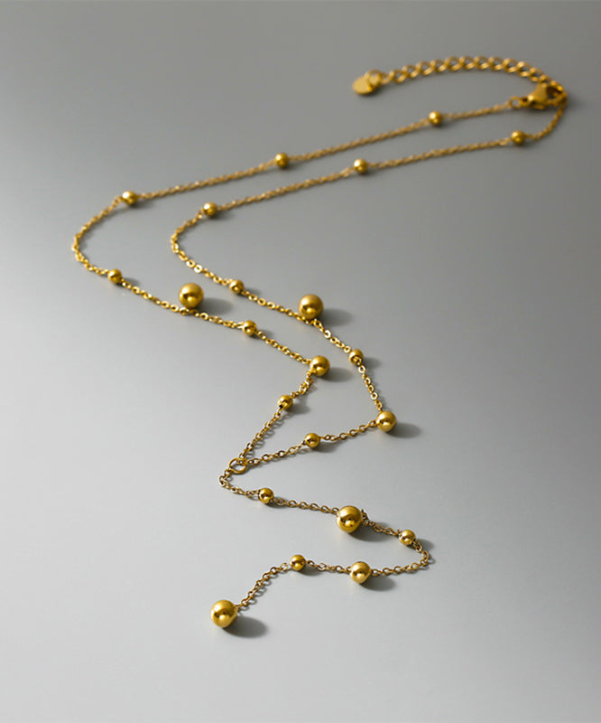 Modern Gold Stainless Steel Alloy Tassel Pendant Necklace Mm083