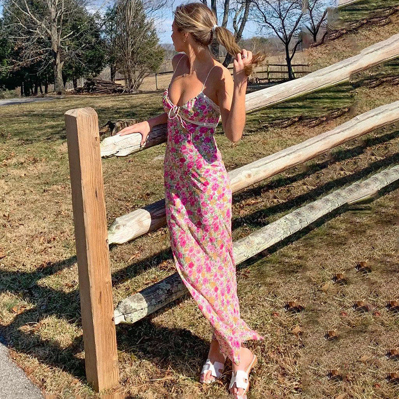 Suspender Lace Long Dress