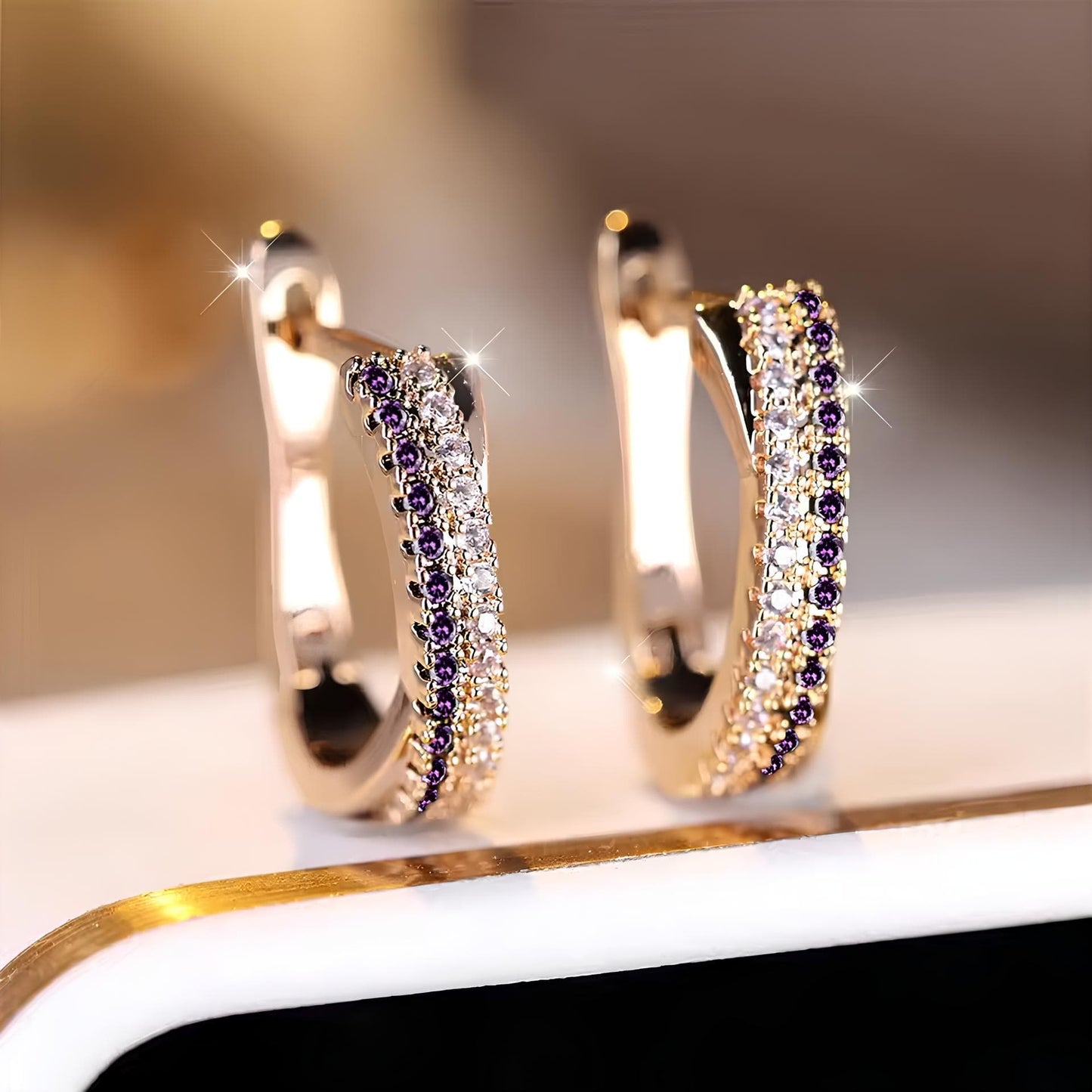 Celestial Radiance Charm Hoops