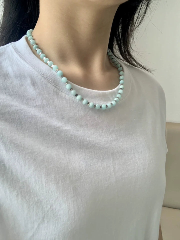 Amazonite Stone Beaded Necklace