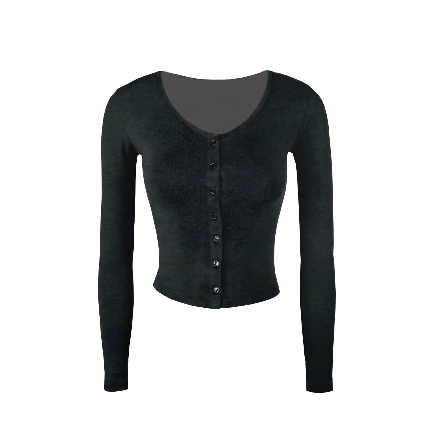 Knit Cropped Long-sleeve Cardigan