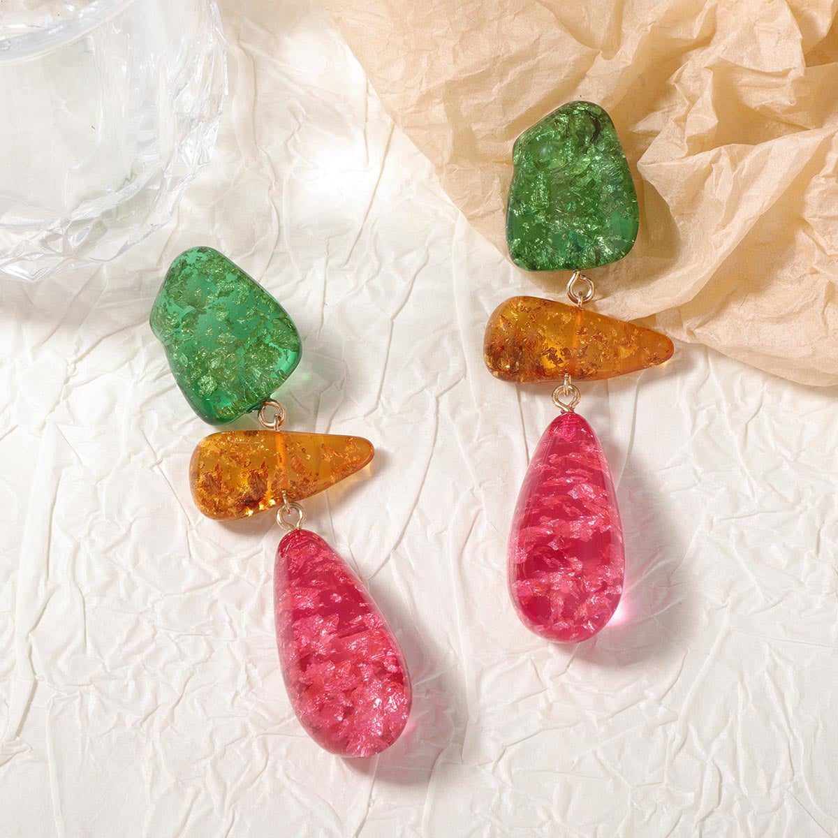 Colorful Resin Irregular Earrings