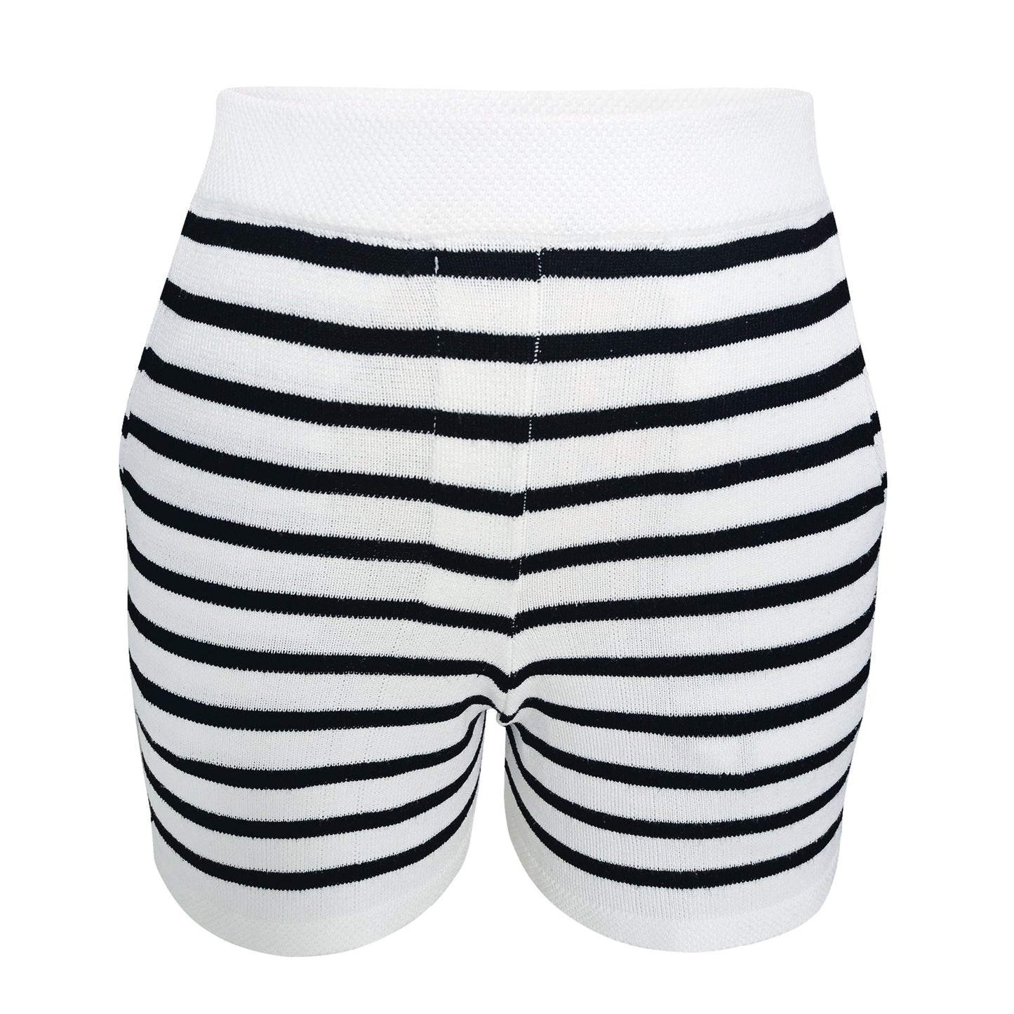 Clothing Striped Round Neck Knitted Cardigan Sweater