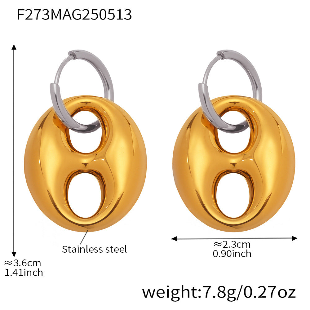 Lorelei Polished Coffee Bean Earrings