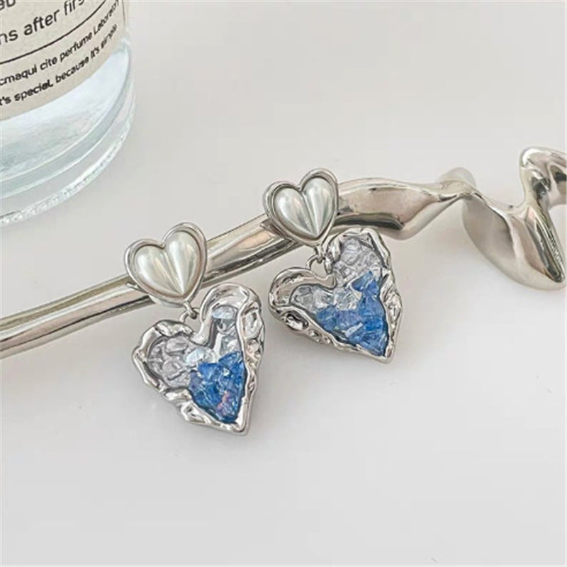Xenia Gradient Crystal Pearl Drop Earrings