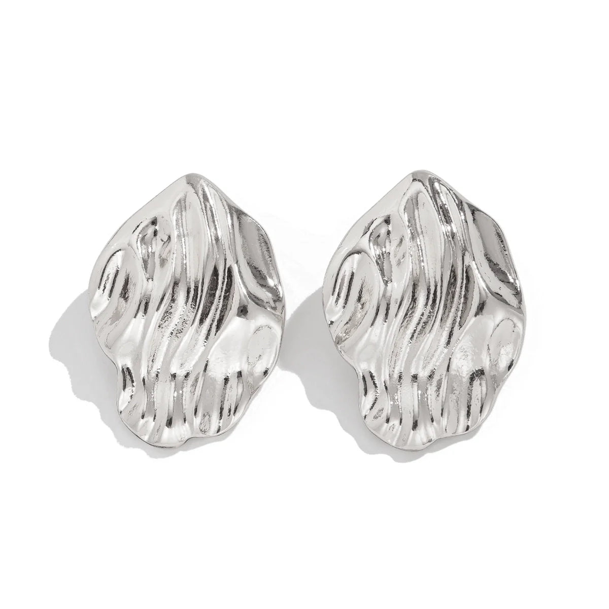 Mahi Wavy Metal Stud Earrings