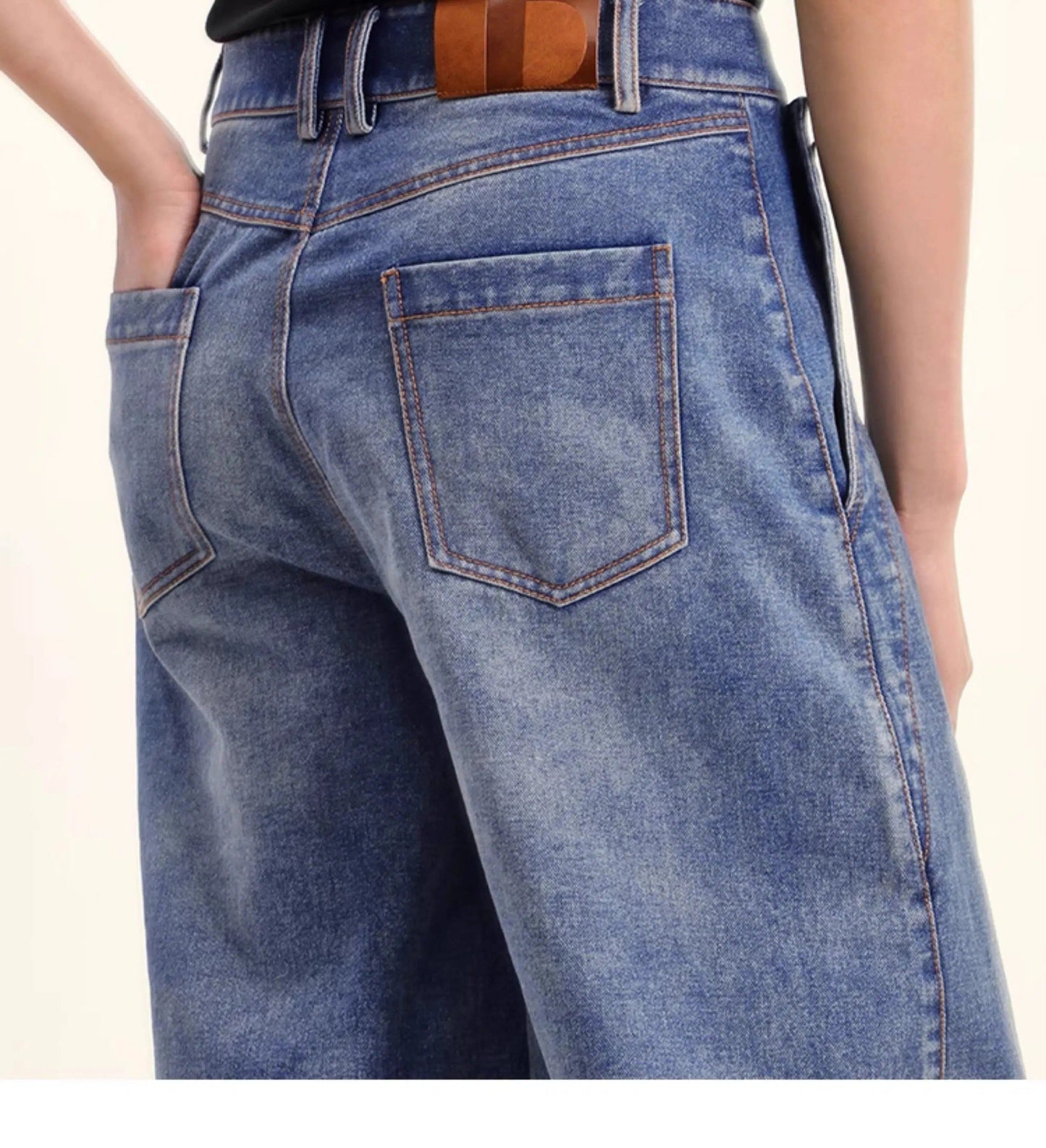 Faded Denim Shorts