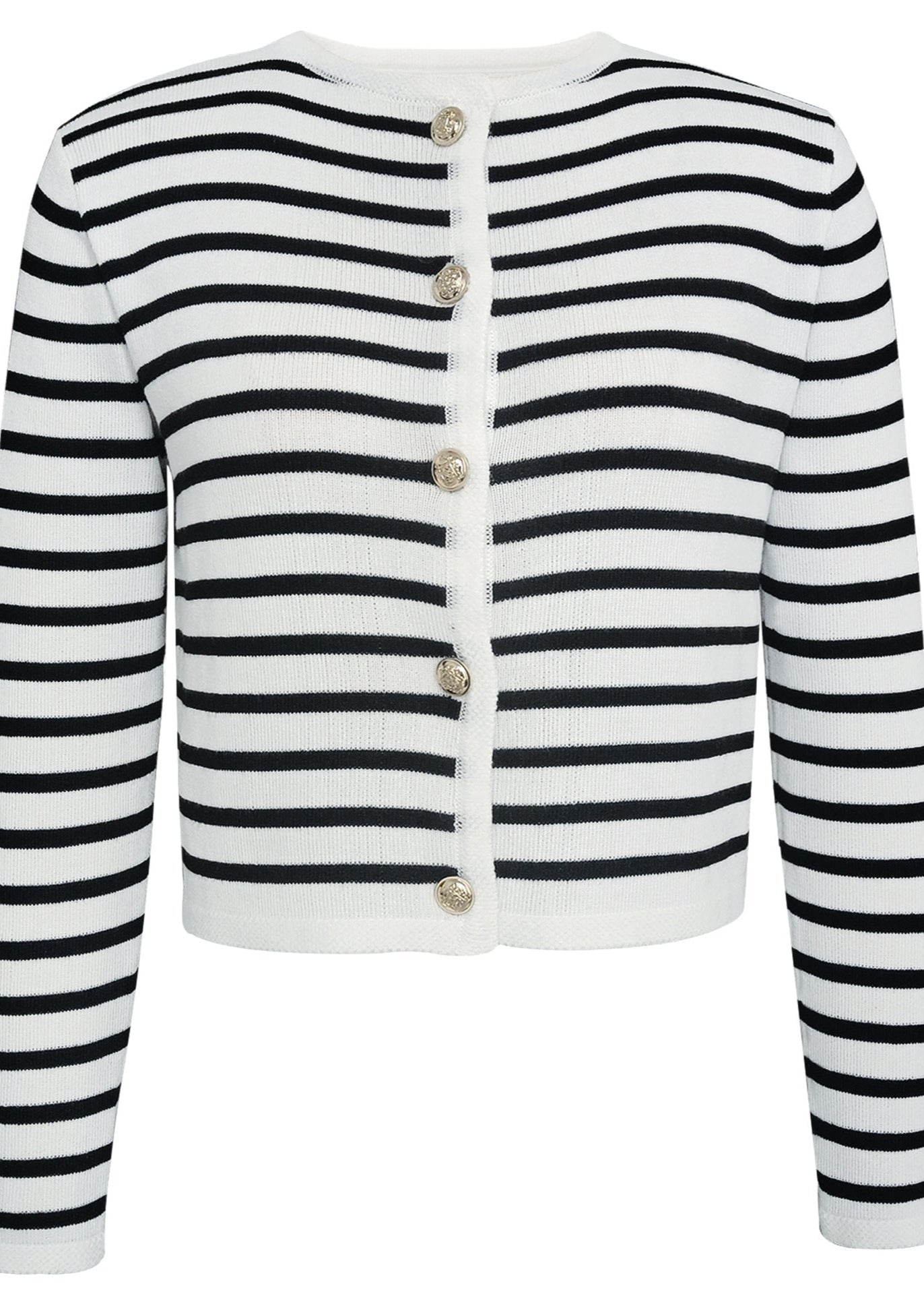 Marseille Knit Set – Striped Cardigan & High-waisted Shorts
