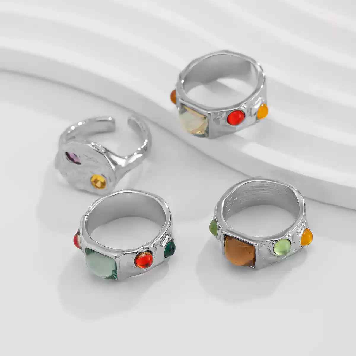 Evie Gemstone Ring Set