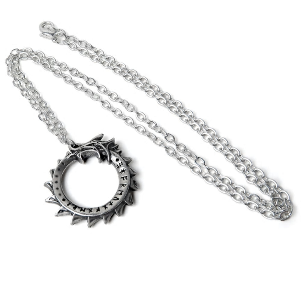 Mini Jormungand Nordic Dragon Pendant Necklace by Alchemy Gothic