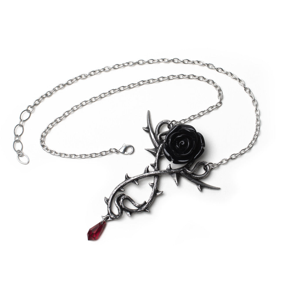 Carpathian Black Rose Necklace by Alchemy Gothic