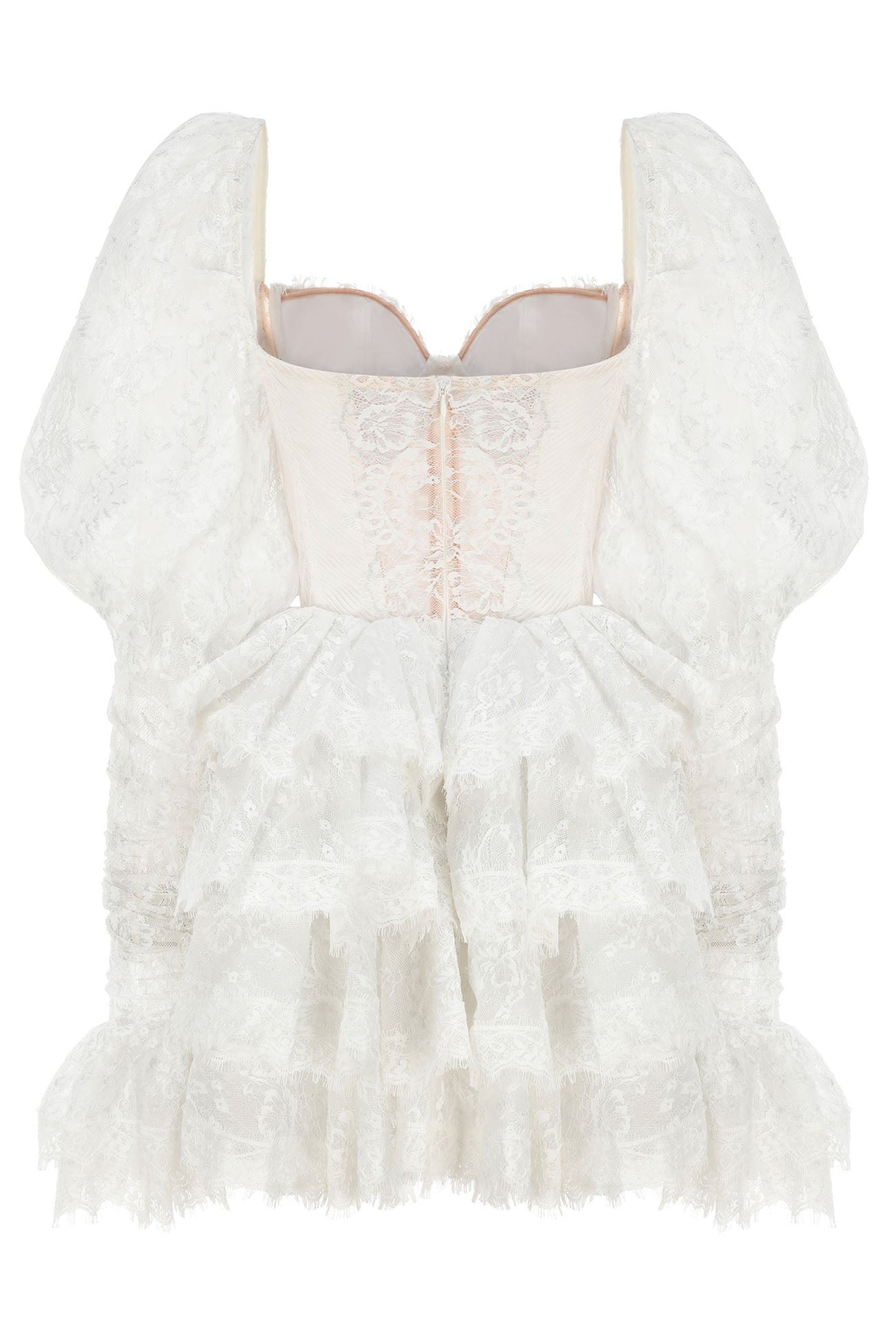 Bonnie Embroidered Lace Puff Sleeve Mini Dress