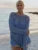 Hollow Out Knit Cover Up Dress for See-through Loose Beach Holiday Mini Dress Summer Splice Knitwear Cover Up