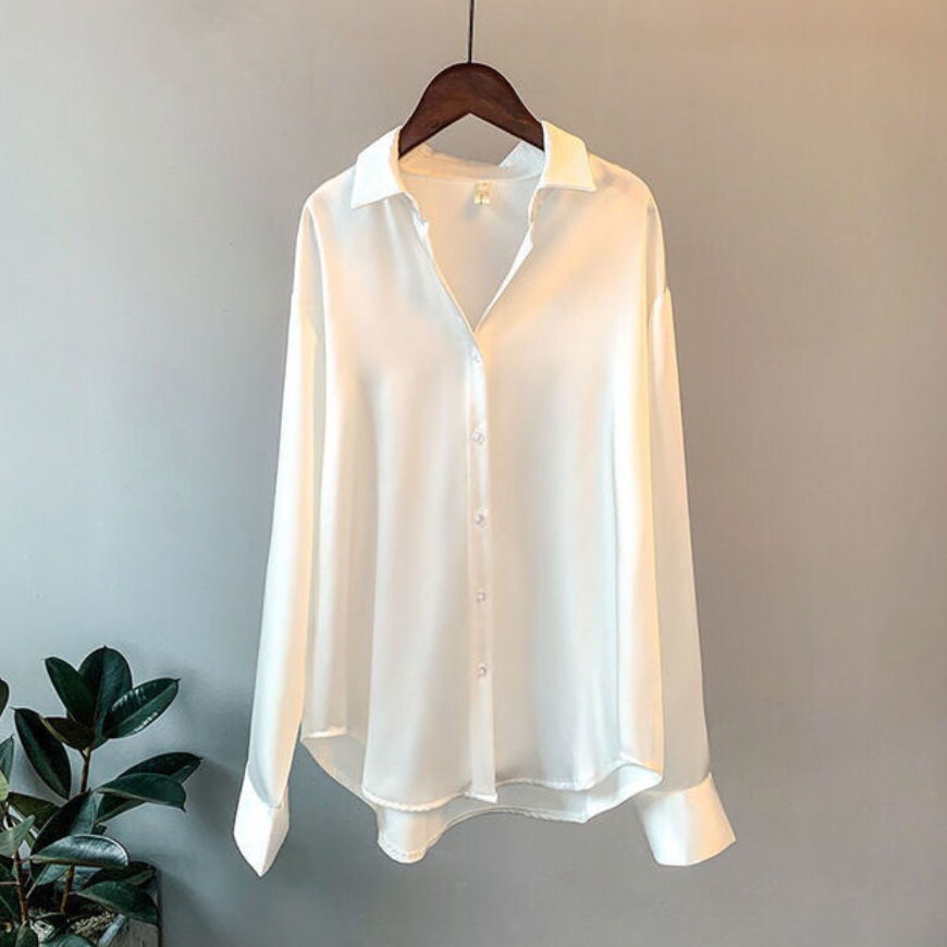 Taylor | ’s Loose Fit Button Down Satin Blouses