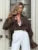 Loose See-through Shirts ’s Autumn Lapel Long Sleeve Patchwork Blouse Top Female Shirts Top