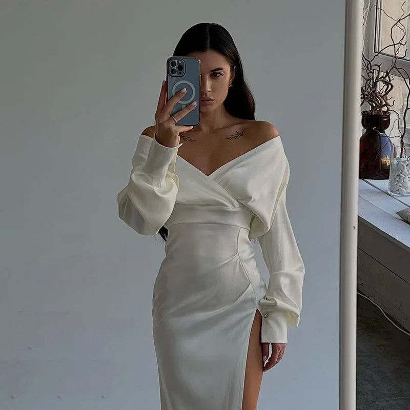 New Slim Pleated Wedding Birthday Midi Dresses