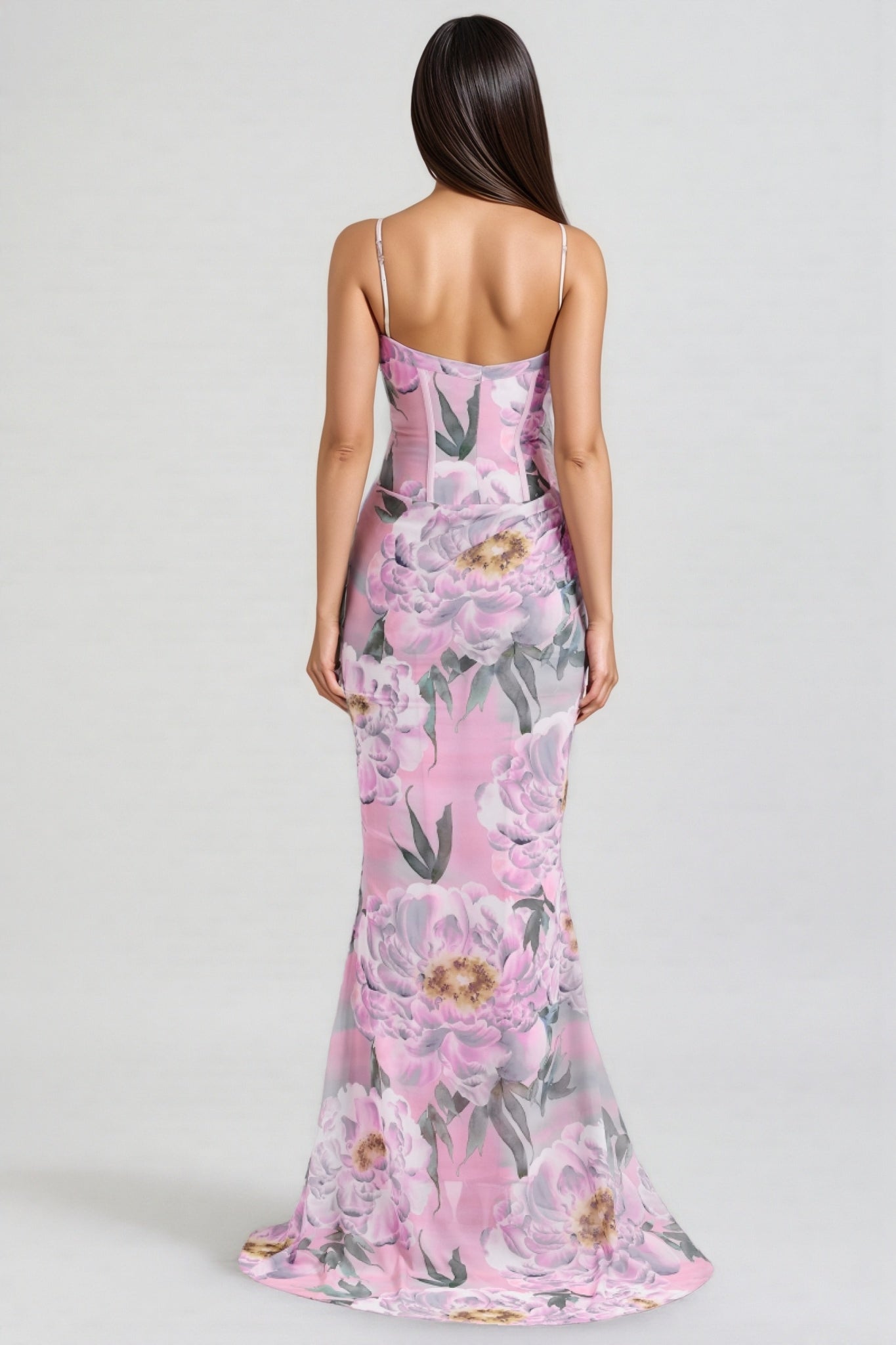 Noely Pink Corset Maxi Dress