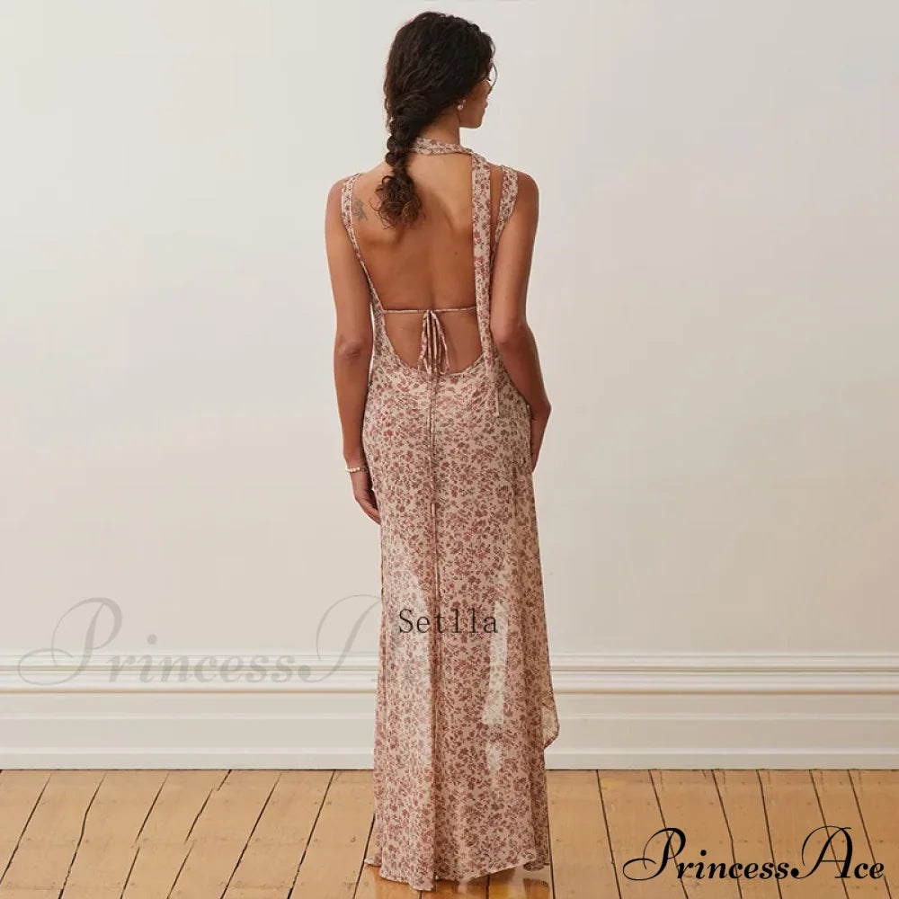 Backless Birthday Maxi Dress