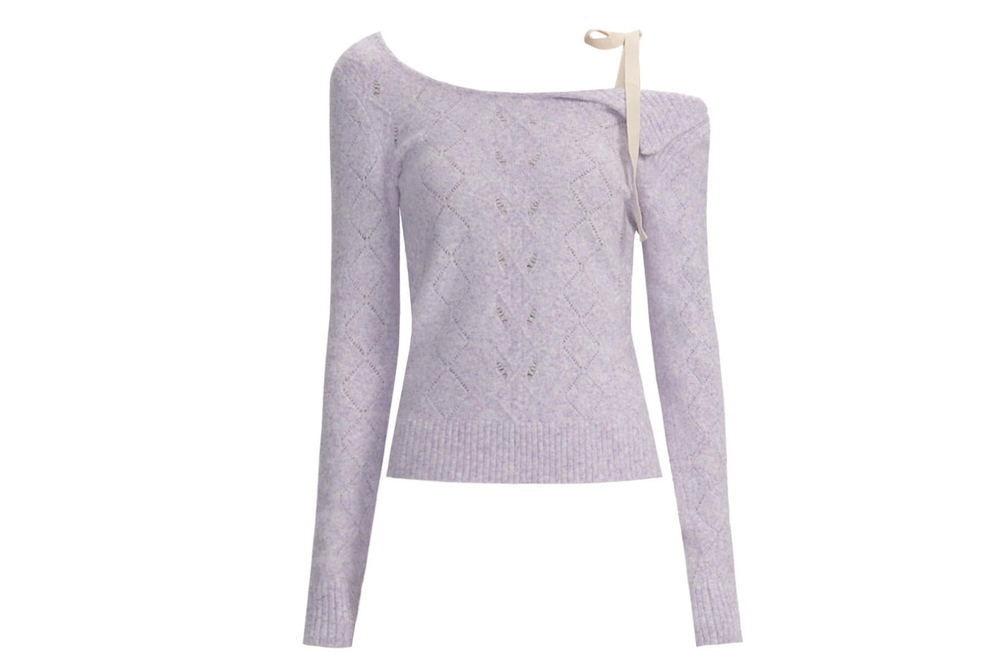 Lavender Diamond Pattern Knit Blouse