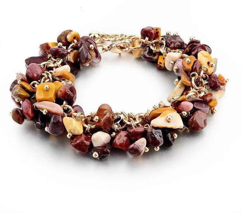 Amethyst Charm Bracelet With Crystal Stones