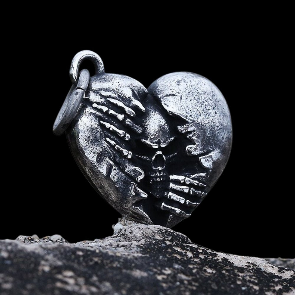 Broken Heart Skull Pendant