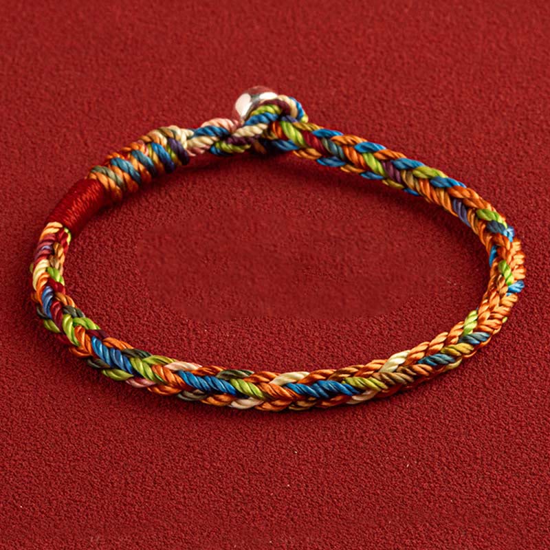 Buddha Stones "may You Be Healthy and Happy" Lucky Multicolored Bracelet