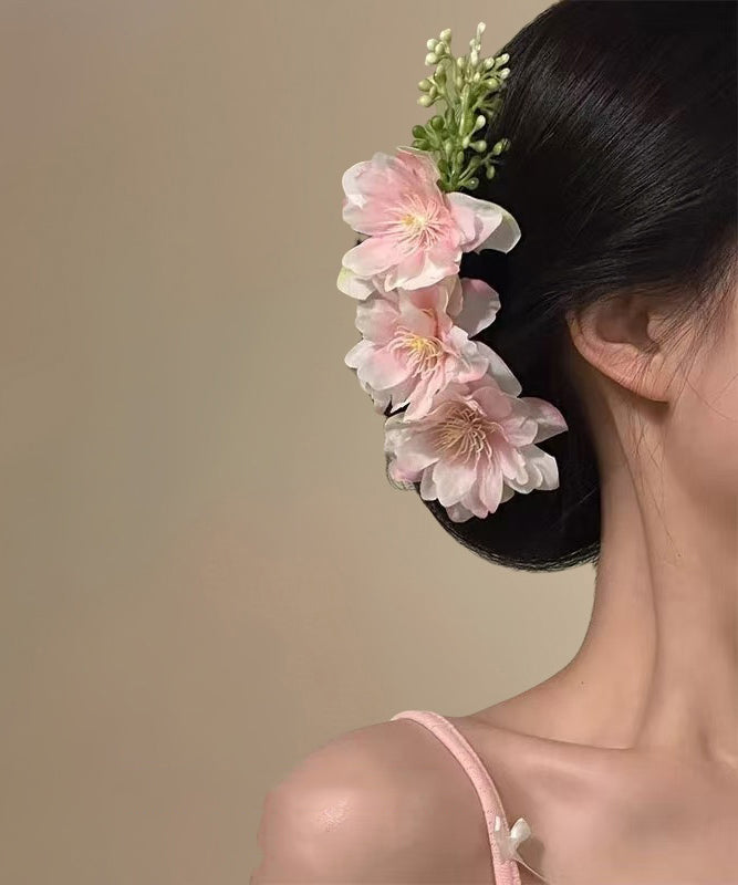 Pink Alloy Fabric Hairpin