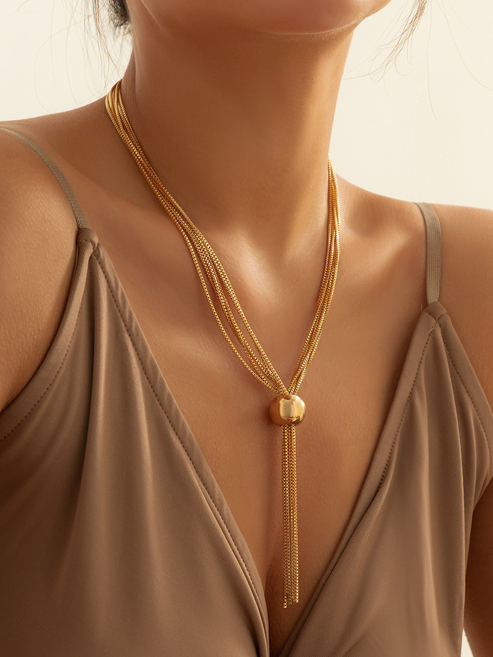 Multi-layered Chain Ball Necklace