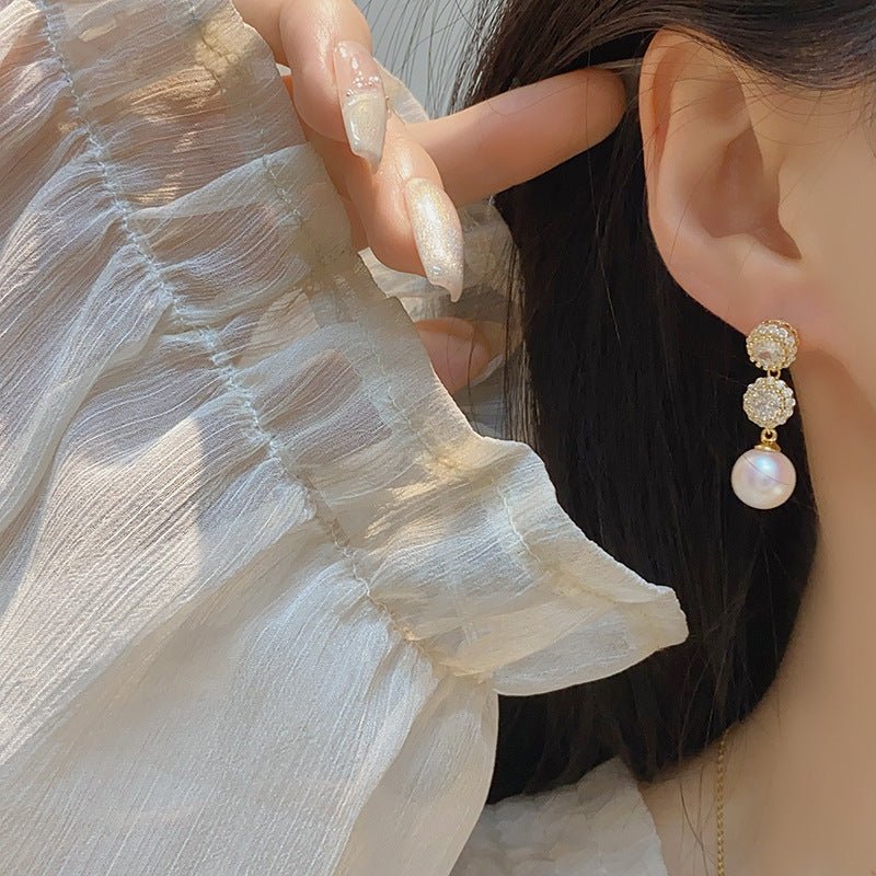 Diamond Pearl Earrings